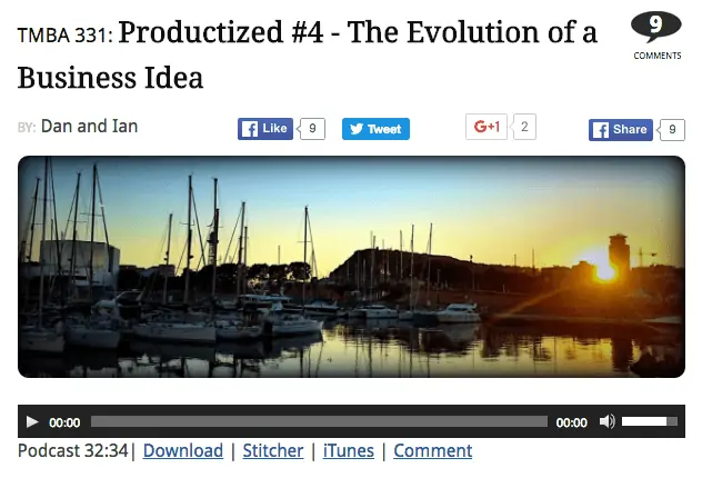 productized the evolution of a business idea