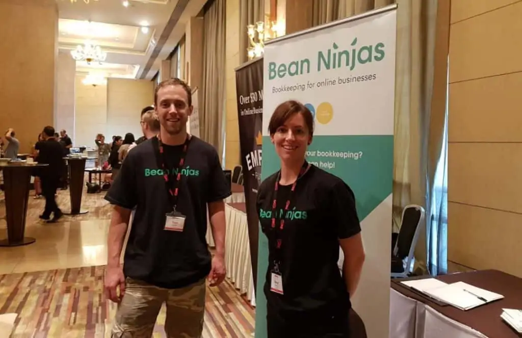 Tom and Meryl pictured at the Bean Ninjas sponsorship booth at DCBKK