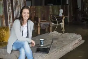 Meryl Johson and her computer
