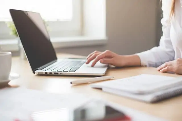 person working in computer