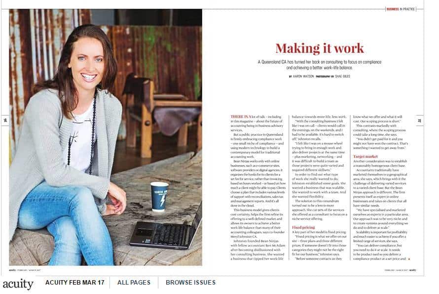 Media Awards Image from Acuity Magazine in 2017