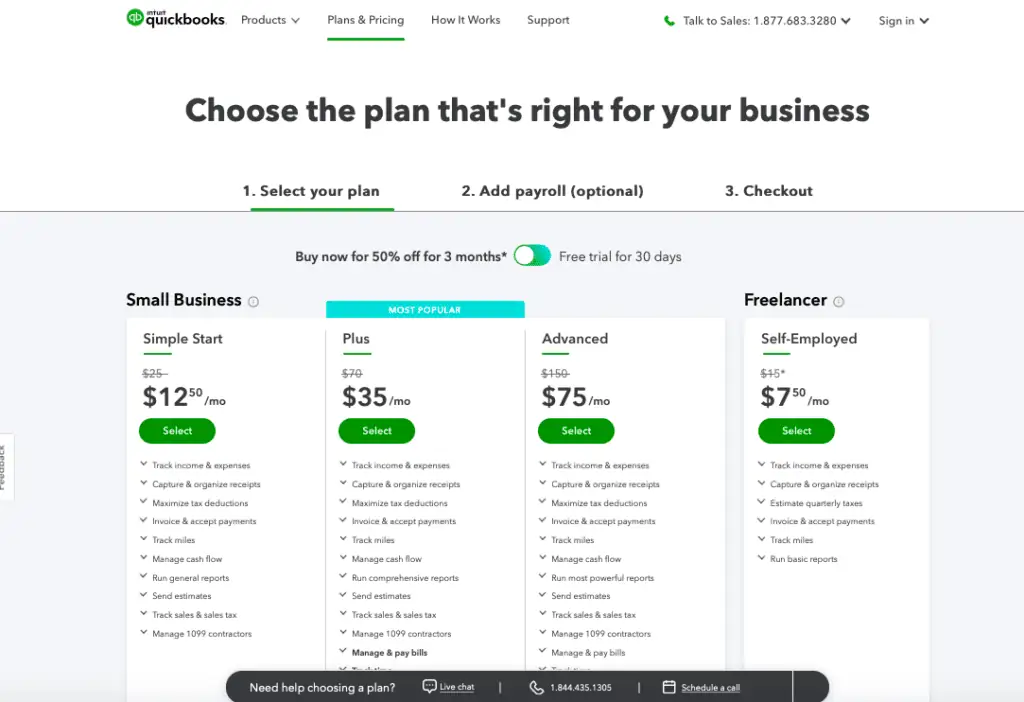 Quickbooks pricing