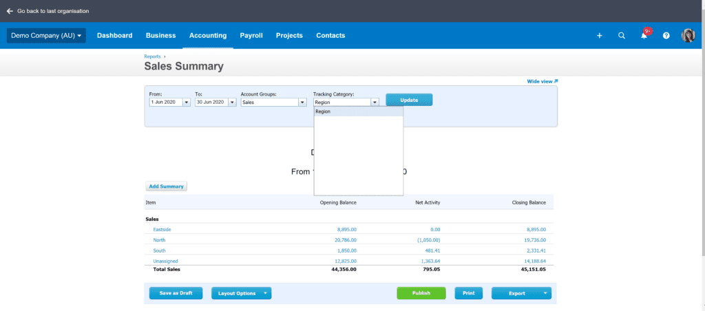 Custom Reports in Xero