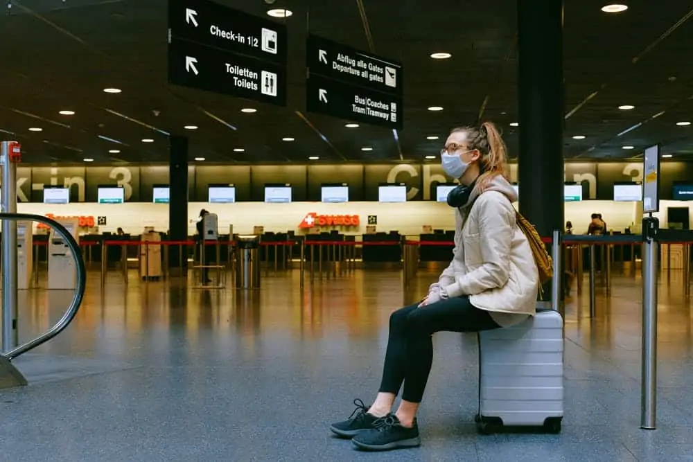 person waiting for plane