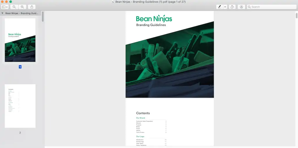 Bean Ninjas Branding Guidelines