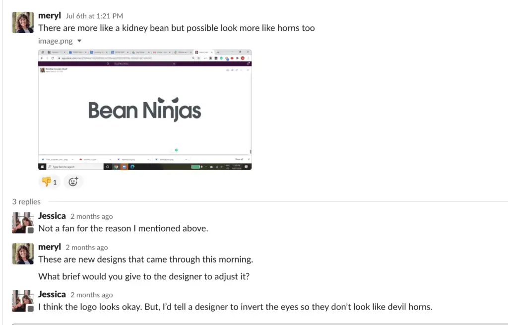 Comments about Bean Ninjas logo design