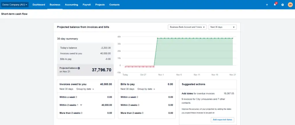 Xero Cash Summary 