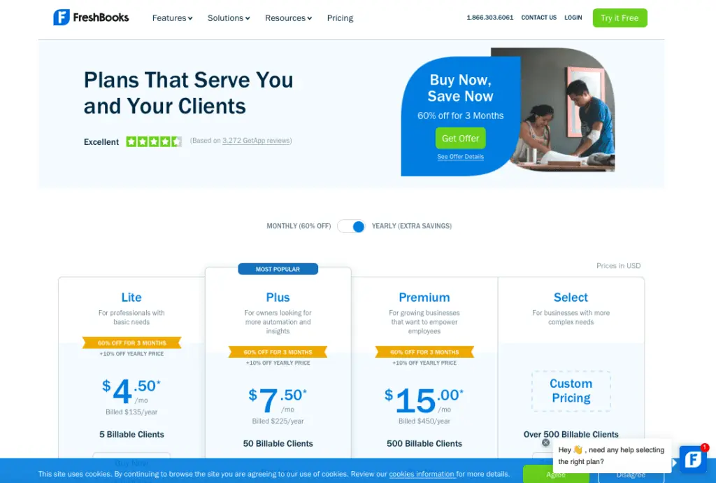 FreshBooks Pricing