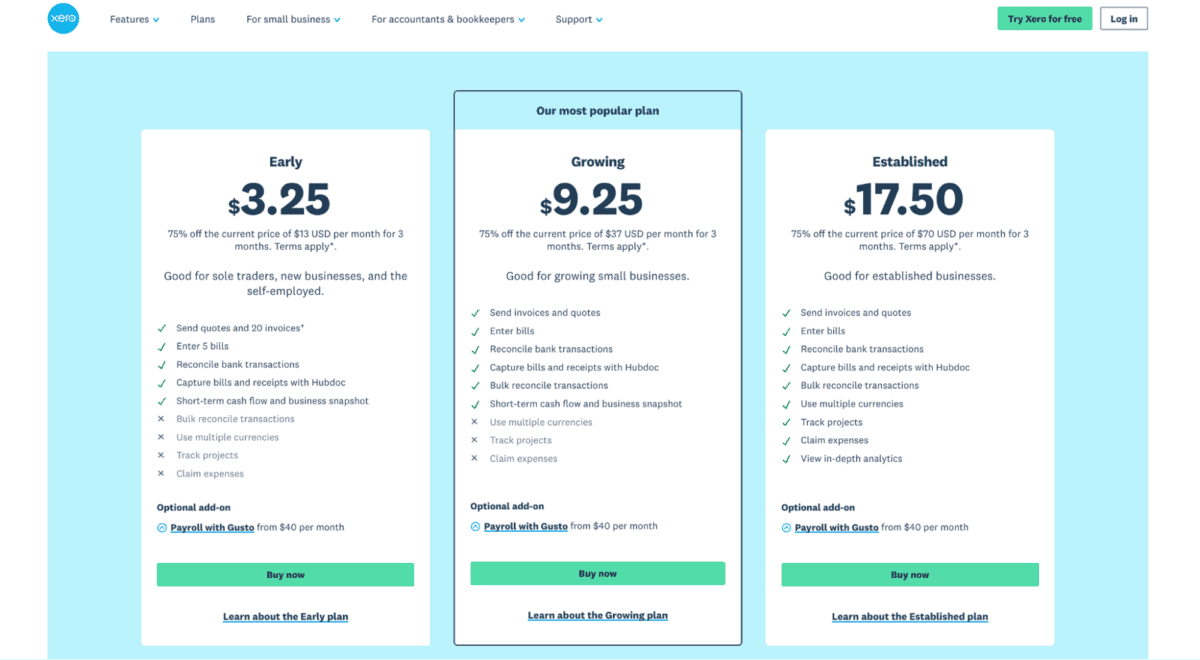 Xero pricing alternatives 