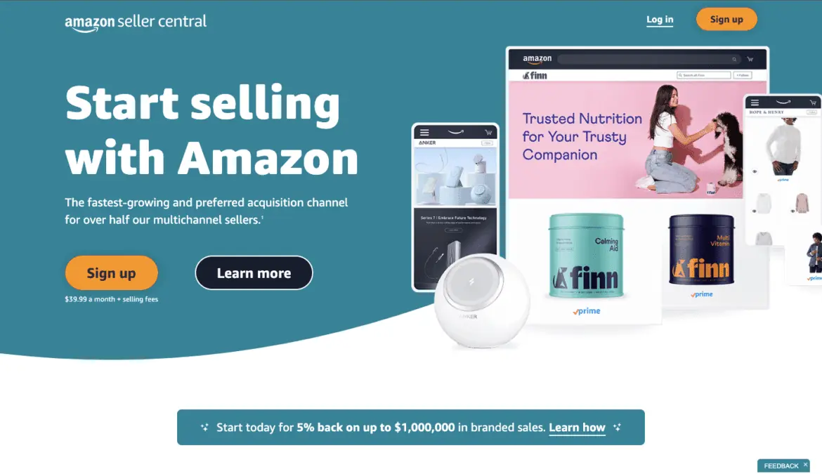 Amazon landing page